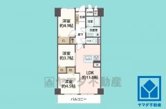 3LDK、専有面積60.5平米、バルコニー面積6.60平米、11階建て5階部分。耐震性・耐火性に優れたSRC造です。