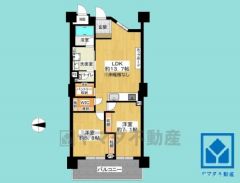 2LDK、専有面積61.53平米、バルコニー面積10.18平米。22階建て15階部分で陽当たり・眺望も良好。2025年8月フルリノベーション済の大変綺麗なお部屋です。