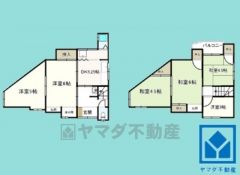 5DK、土地面積59.89平米、建物面積75.33平米、木造2階建。
