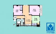 3LDK、専有面積72.23平米、バルコニー面積3.8平米、7階建て最上階の角部屋。