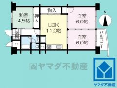 3LDK、専有面積63平米、バルコニー面積3平米、7階建て3階部分。