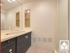 ワイドな洗面台で朝の支度もはかどります。