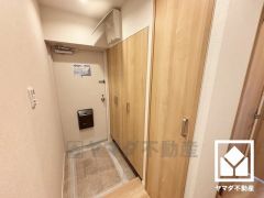 大きなシューズボックスがある玄関。ご家族が増えても余裕です。