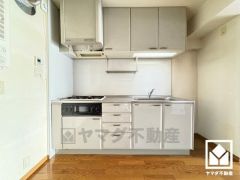 キッチンは空間を有効活用できる壁付けタイプ。