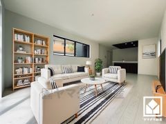 実写真と間取り図からCG再現した「空室リフォームイメージ」に家具などをCG合成しており、実際と異なります