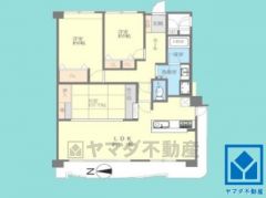 3LDK、専有面積86.08平米、バルコニー面積31.19平米