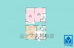 2LDK、土地面積50.57平米、建物面積60.96平米、木造2階建。2025年7月外装・内装リフォーム済の大変綺麗な住宅です。