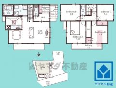 4LDK、土地面積91.61平米、建物面積94.6平米、木造2階建。2025年11月完成済。2期1号棟です。区画それぞれ間取りが違うので、ライフスタイルに合わせてご検討ください。