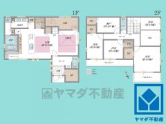 4LDK、土地面積222.58平米、建物面積128.76平米、木造2階建。2025年8月完成済み。新築住宅瑕疵保険10年、地盤保証20年、防蟻保証5年、クイックリペア・点検サービス付き。