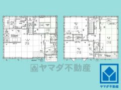 4LDK、土地面積181.82平米、建物面積100.19平米、木造2階建。