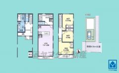 1SSLDK、土地面積56.89平米、建物面積110.02平米、木造3階建。2026年4月完成予定です。