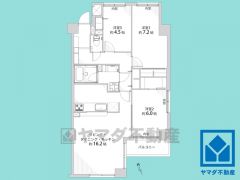 3LDK、専有面積75.71平米、バルコニー面積3.84平米、5階建て2階部分。