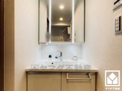 洗面ボウルが広めなので、忙しい朝でも身支度がしやすく時短になります。