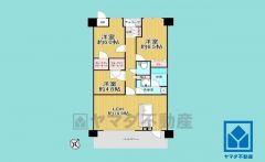 3LDK、専有面積73.05平米、バルコニー面積11.34平米、9階建て4階部分。耐震性・耐火性に優れたSRC造です。2026年3月フルリフォーム済。