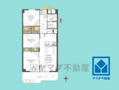 2SLDK、専有面積67.92平米、バルコニー面積8.60平米、7階建て2階部分。