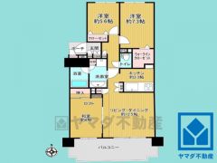 3LDK、専有面積77.45平米、バルコニー面積13.31平米、7階建て最上階。