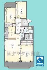 3LDK、専有面積66.43平米、11階建て4階部分。2025年1月室内フルリフォーム済の大変綺麗なお部屋で、即ご入居いただけます。