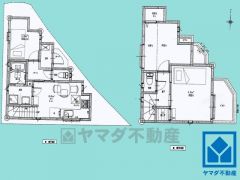 3DK、土地面積46.81平米、建物面積53.32平米、木造2階建。