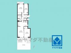 3LDK、専有面積68.36平米、バルコニー面積9.52平米、南向きの専用庭29平米付き（使用料月額1000円）