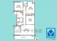3LDK、専有面積67.86平米、バルコニー面積7.8平米、8階建て6階部分。