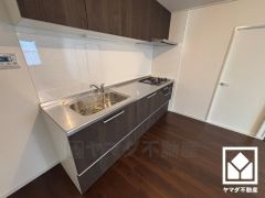 キッチンは空間を有効活用できる壁付けタイプ。