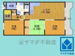 3LDK、専有面積64.96平米、バルコニー面積7.84平米、9階建て7階部分。