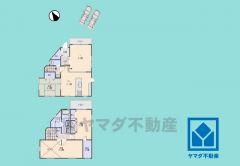 3LDK、土地面積162.75平米、建物面積114.98平米、木造2階建。