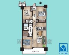 2SLDK、専有面積70.11平米、バルコニー面積10.52平米、7階建て2階部分。