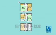 4K、土地面積47.49平米、建物面積92.35平米。耐震性・耐火性に優れた鉄骨造の3階建住宅。