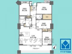 4LDK、専有面積83.49平米、バルコニー面積19.6平米、36階建て15階部分。2026年2月末リフォーム済の大変綺麗なお部屋です。