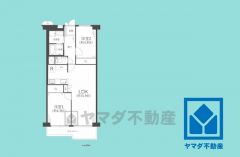 2LDK、専有面積61.6平米、バルコニー面積7.60平米、7階建て1階部分。耐震性・耐火性の高いSRC造です。
