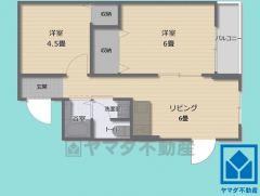 2DK、専有面積42.66平米、バルコニー面積9.17平米、8階建て4階部分。2026年3月リフォーム済の大変綺麗なお部屋で、即ご入居いただけます。