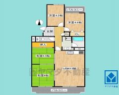 4LDK、専有面積71.91平米、バルコニー面積11.03平米。室内大変丁寧に使用されています。