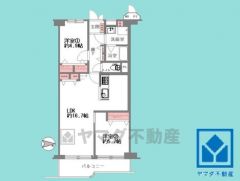 2LDK、専有面積61.6平米、バルコニー面積7.6平米、7階建て4階部分。耐震性・耐火性に優れたSRC造です。