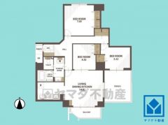 14階建て3階部分、3LDK、専有面積79.68平米、バルコニー面積8.55平米、テラス面積12平米。耐震性・耐火性の高いSRC造です。