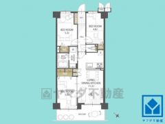 3LDK、専有面積58.45平米、バルコニー面積9.05平米、6階建て4階部分。