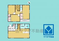 3LDK、土地面積181.78平米、建物面積99.36平米、木造2階建。