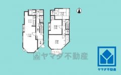 3LDK、土地面積114.27平米、建物面積89.93平米、木造2階建。