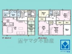 4LDK、土地面積111.17平米、建物面積95.58平米、木造2階建。2025年10月完成済。当日案内も可能ですのでぜひお問い合わせください。事前にご予約頂きましたら営業時間外のご案内等も可能です。
