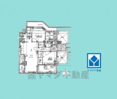 2LDK、専有面積61.8平米、バルコニー面積15.68平米、9階建て5階部分。