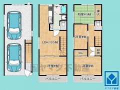 4SLDK、土地面積60.27平米、建物面積104.02平米、木・鉄骨造3階建。2026年1月リフォーム済の大変綺麗な住宅です。