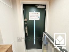 ドアのスリット窓から光が差し込み、外出時にも帰宅時にも、明るい気持ちになれる玄関です。