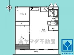 1LDK、専有面積61.88平米、バルコニー面積8.4平米、8階建て6階部分。