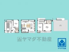 3LDK、土地面積54.92平米、建物面積123.25平米、木造3階建。2026年3月フルリノベーション済の大変綺麗な住宅で、即ご入居いただけます。