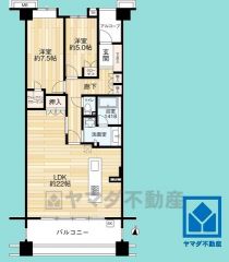 2LDK、専有面積78.61平米、バルコニー面積14.3平米、5階建て2階部分。