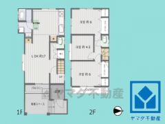 3LDK、土地面積69.54平米、建物面積73.44平米、木造2階建。2026年4月上旬外装・内装リノベーション完成予定。