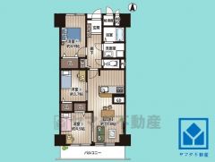 3LDK、専有面積60.5平米、バルコニー面積6.60平米、11階建て5階部分。耐震性・耐火性に優れたSRC造です。