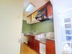 キッチンは空間を有効活用できる壁付けタイプ。