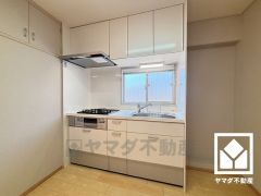 キッチンは空間を有効活用できる壁付けタイプ。