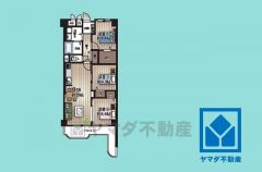 3LDK、専有面積59.06平米、バルコニー面積10.99平米、15階建て14階部分。耐震性・耐火性の高いSRC造です。